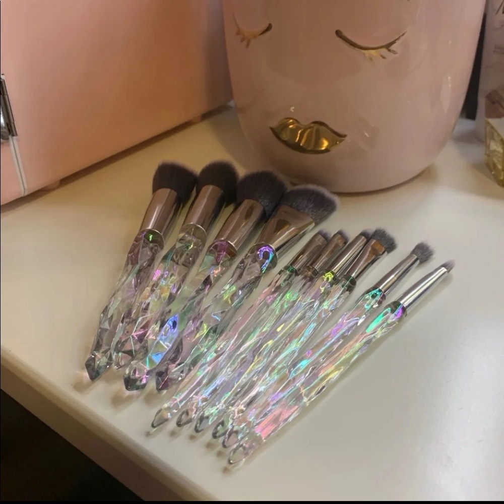 Vegan 10 piece glam makeup brush set